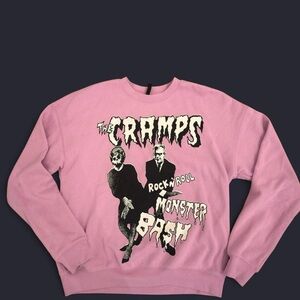 The Cramps Lavender Divided Graphic Sweatshirt Small oversized H&M